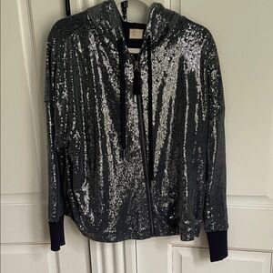 Anthropologie Sequin Silver Women's Jacket